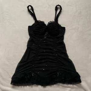 La Senza Black Sequin Sexy Bustier Lingerie Top